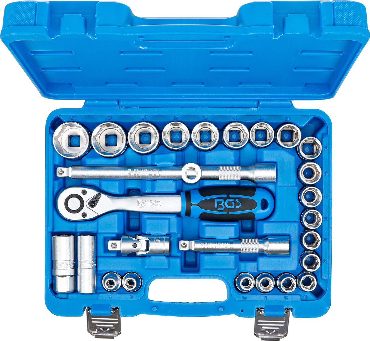 Galvučių komplektas | 12,5 mm (1/2") | 8 - 32 mm | 27 vnt. (2224)