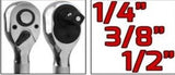 Trumpų terkšlių rinkinys | 6.3 mm (1/4") / 10 mm (3/8") / 12,5 mm (1/2") | 3 vnt. (S4129)