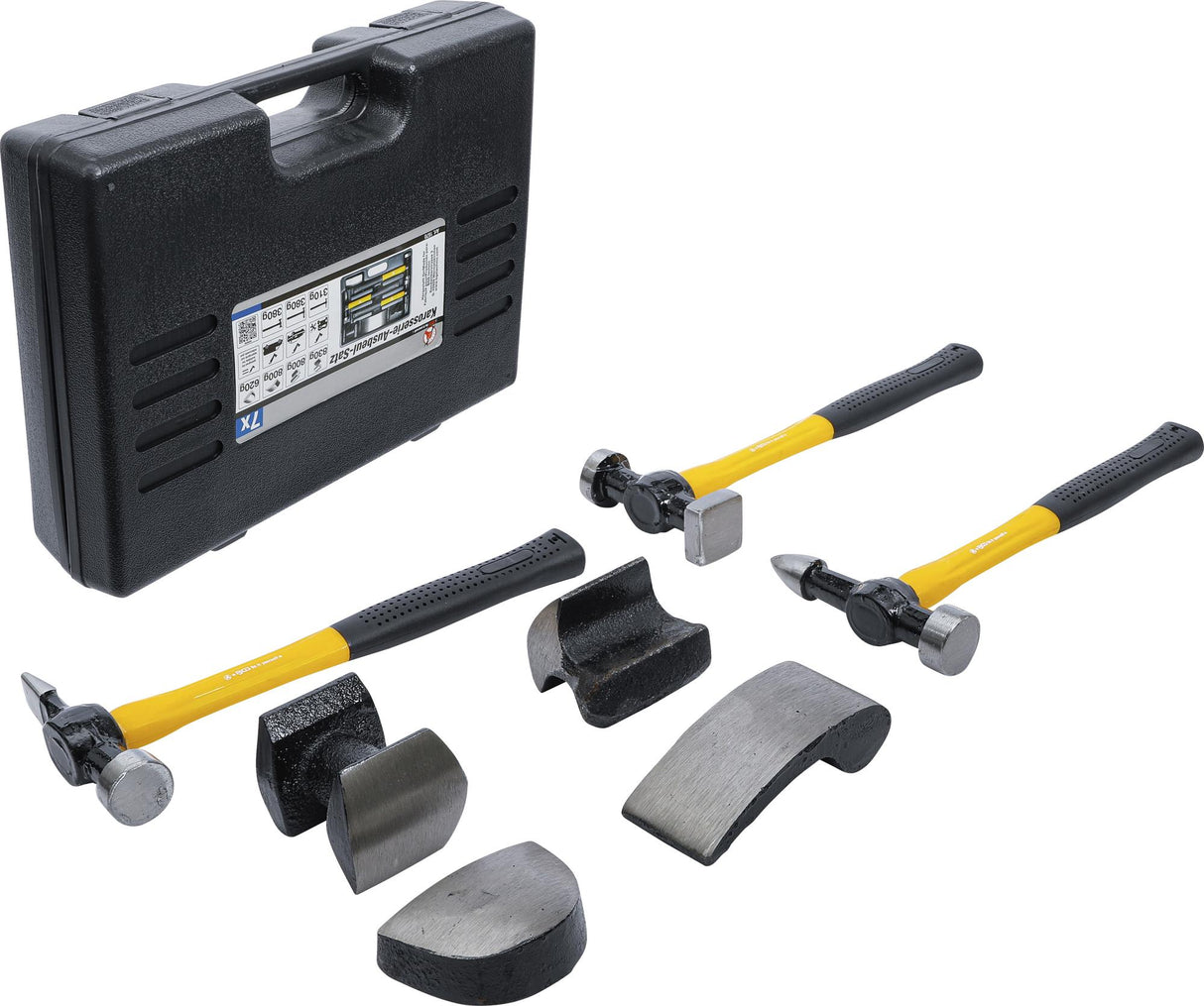 Plaktukų rinkinys su priekalais | 7 vnt.(1670)