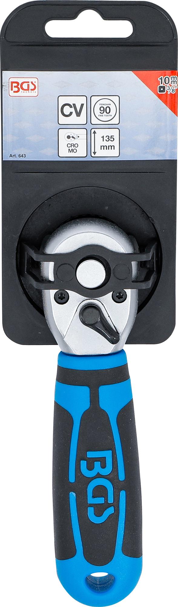 Rankena galvutėms terkšlinė trumpa | 10 mm (3/8") (643)