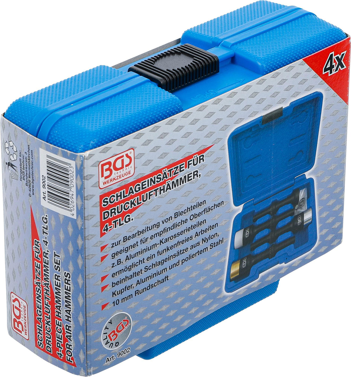 Plaktukų rinkinys oriniams plaktukams | 4 vnt. (9002)