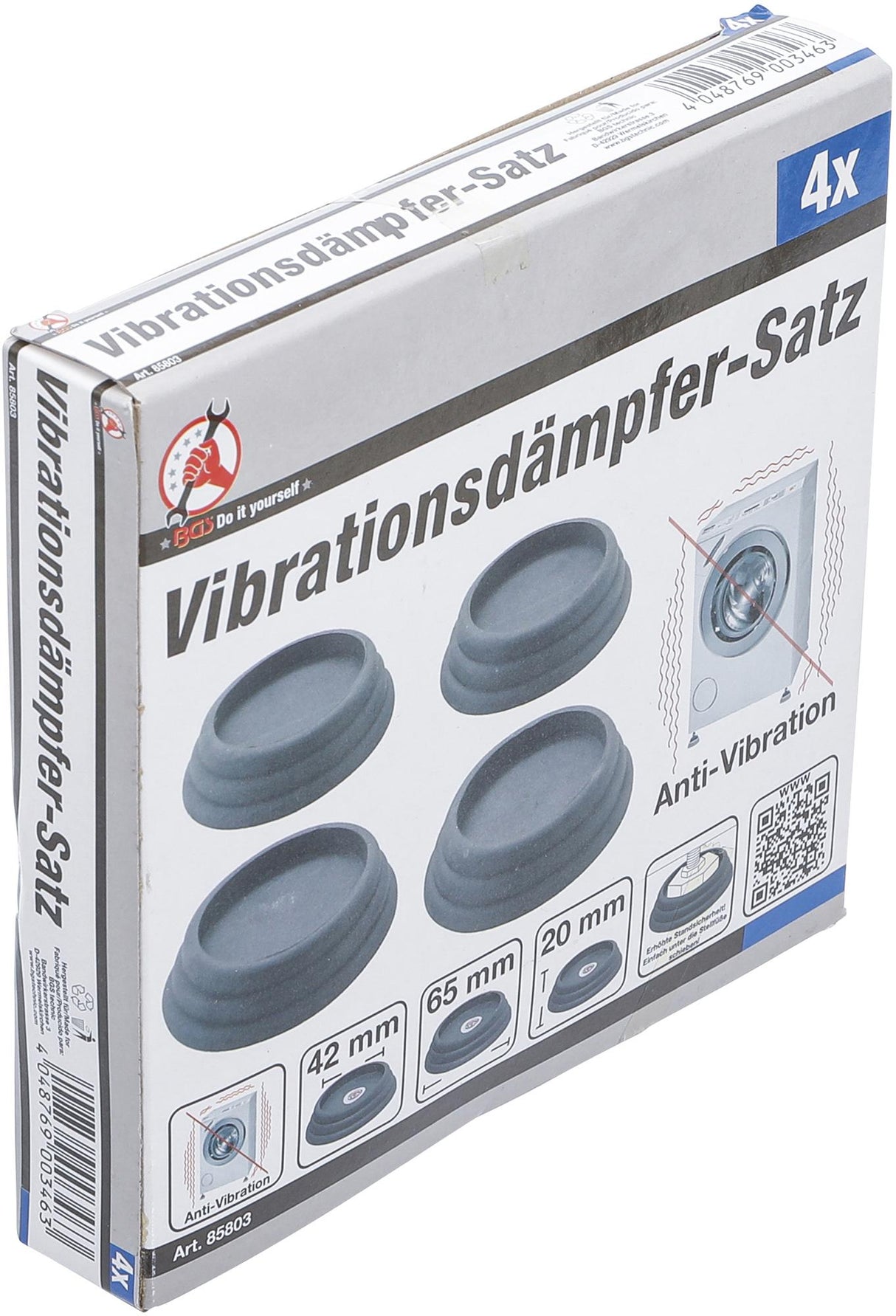 Antivibracinės skalbimo mašinoms kojelės | Ø 65 x 20 mm | 4 vnt. (85803)