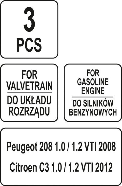 Набор для фиксации двигателя | Peugeot / Citroen | бензин 1,0 - 1,2 VTi