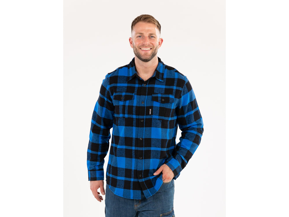 Flaneliniai marškiniai mėlyni | 100% medvilnė | XL dydis (YT-78809)