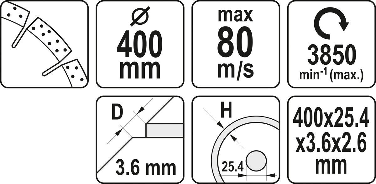Deimantinis segmentinis pjovimo diskas | 400x25,4 mm (YT-60004)