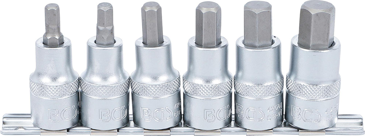 Įpresuotų antgalių rinkinys | 12,5 mm (1/2") | Hex šešiakampis 6 - 14 mm | 6 vnt. (8887)
