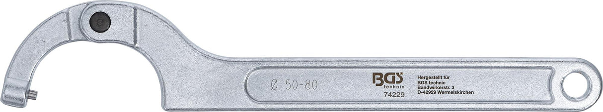 Veržliaraktis užmetamas reguliuojamas | su antgaliu | 50 - 80 mm (74229)