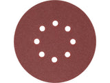 Šlifavimo popierius {velcro) | 8 skylės | 150 mm / P120 | 50 vnt. (YT-834595)