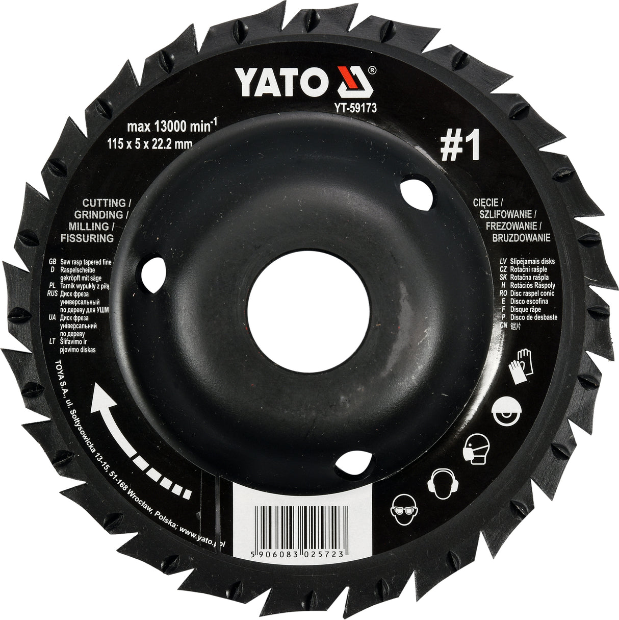 Diskas/freza medžiui 115mm, No1 (YT-59173)