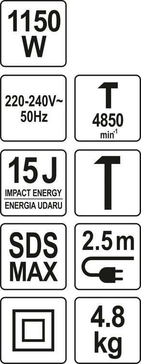 Griovimo plaktukas | SDS-MAX | 15 J (YT-82133)