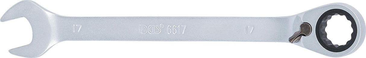 Kombinuotas raktas su terkšle | su reversu | 17 mm (6617)