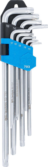 L tipo raktų rinkinys | labai ilgi | T-Star (Torx) T10 - T50 | 9 vnt. (793)