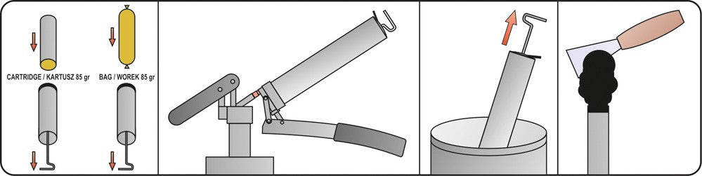 Tepimo pistoletas sustiprintas | 2 sekcijos | 500 cm³ (YT-07041)