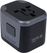 Kelionininis adapteris | universalus | daugiau nei 150 šalių | su 2 X USB 5V / 2.4A Įkrovikliu (YT-81301)