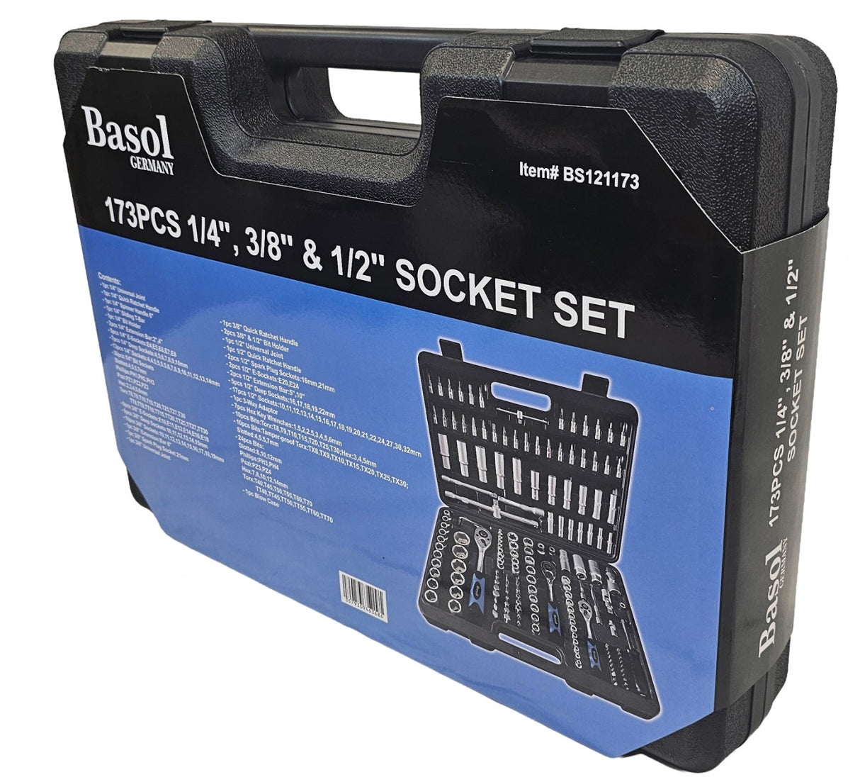 Įrankių rinkinys | 6.3 mm (1/4") / 10 mm (3/8") / 12,5 mm (1/2") | 173 vnt. (BS121173)