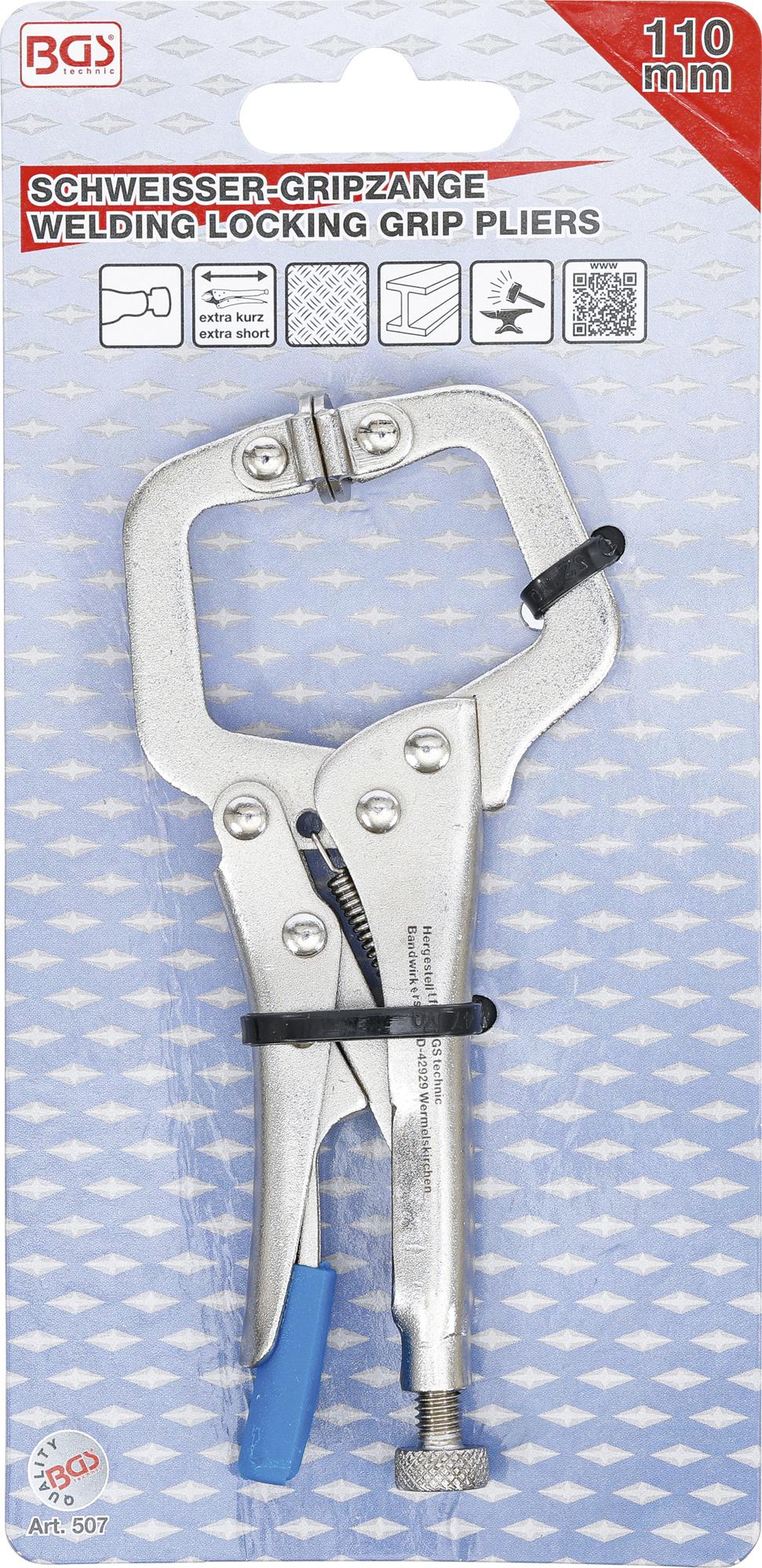 Fiksuojamos suvirinimo replės | trumpos | 110 mm (507)
