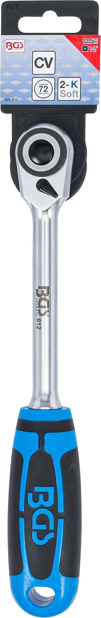 Rankena galvutėms terkšlinė | smulkūs dantukai / siaura galvutė | 12.5 mm (1/2") (612)