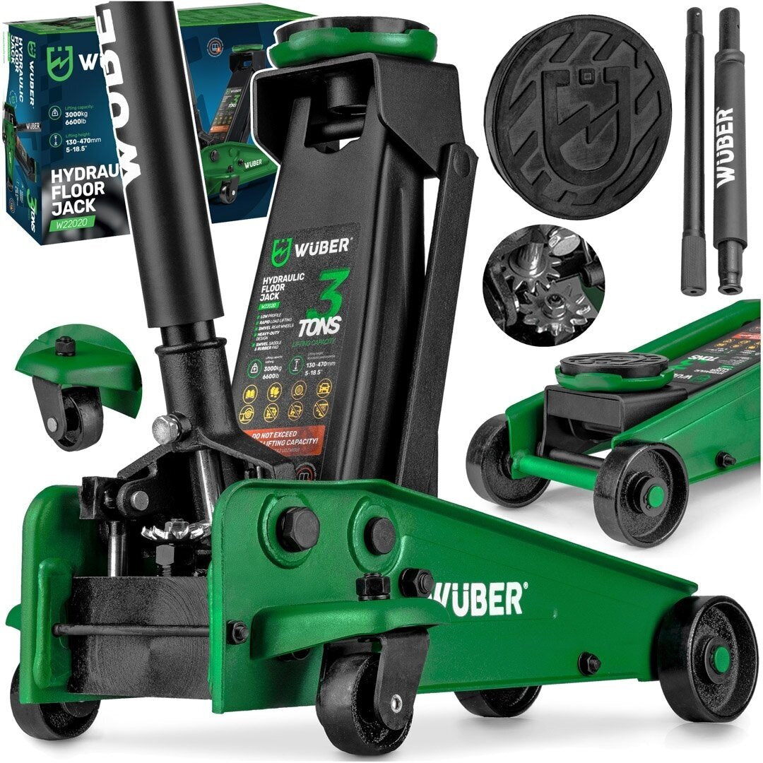 Domkratas su ratukais | hidraulinis | 2 gumos | 3 t (SK3026)