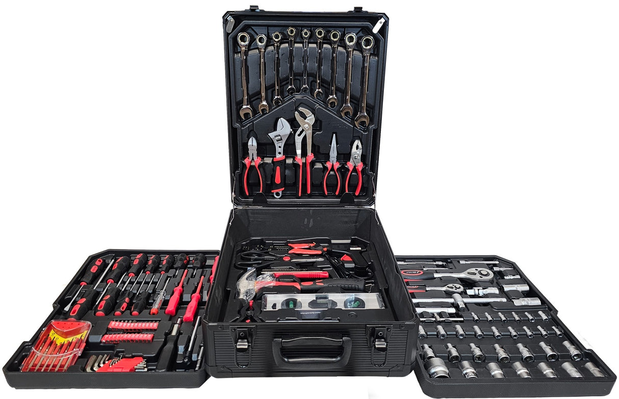 Įrankių rinkinys aliuminiame lagamine | terkšliniai raktai | su ratukais | 419 vnt. (SK582419)