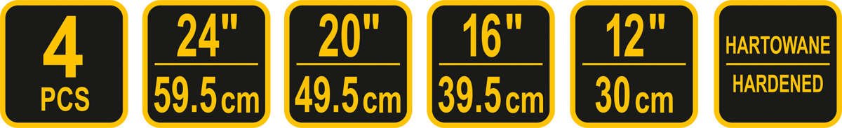 Montiruočių rinkinys | 300 - 400 - 500 - 600 mm | 4 vnt. (56980)