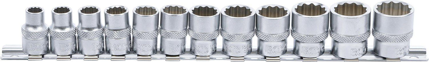 Galvučių rinkinys 12 kampų | 10 mm (3/8") | 8 - 19 mm | 12 vnt. (9105)