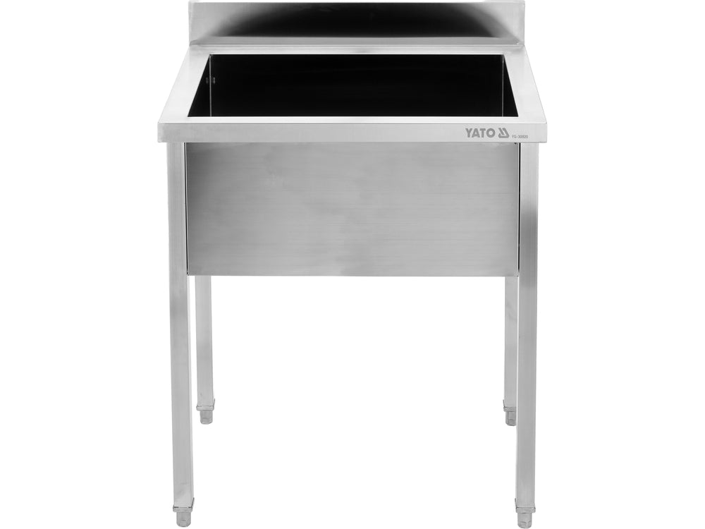 Стол из нержавеющей стали с просторной мойкой / раковиной 60 x 60 cm