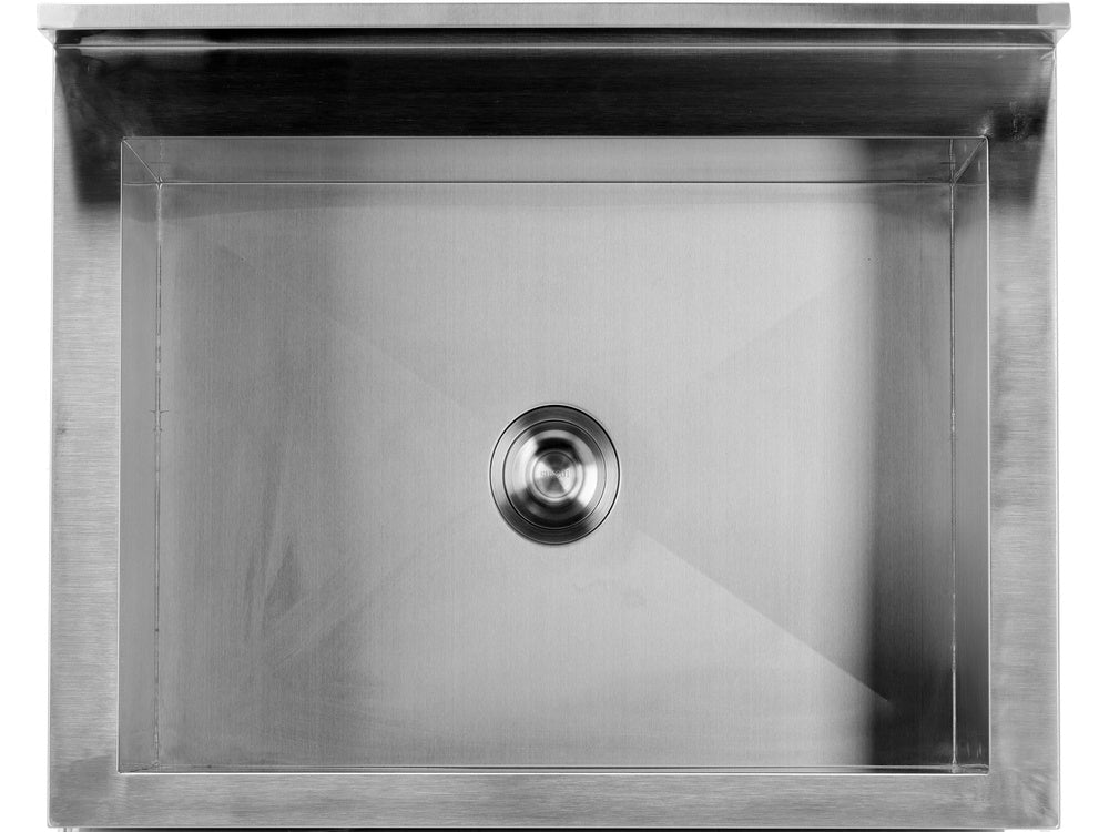 Стол из нержавеющей стали с просторной мойкой / раковиной 60 x 60 cm