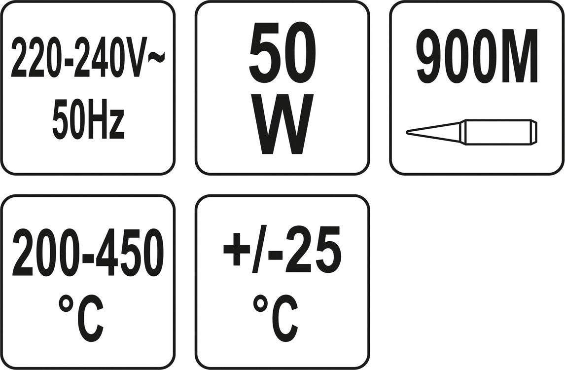 Lituoklis | 900 mm antgalis | 200-450C | 50W (YT-82700)