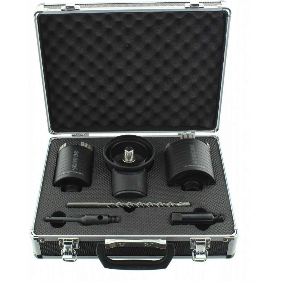 Deimantinių karūnų grąžtų rinkinys | SDS | 68 - 82 mm | dulkių nusiurbimas (SR001)