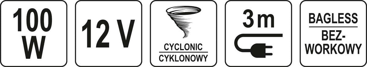 Automobilinis dulkių siurblys | turbo | 12V | 100W (82967)