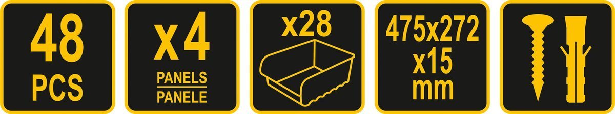 Stendas su dėžutėmis ir laikikliais | 48 dalių rinkinys (78771)