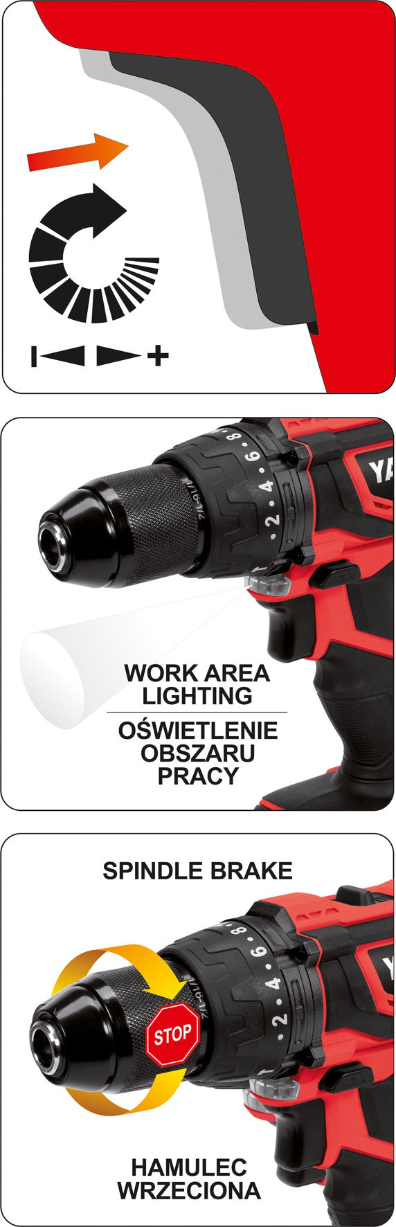 Akumuliatorinis smūginis gręžtuvas / suktukas LI- ION 18V 2,0AH (YT-82786)