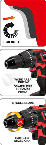 Akumuliatorinis smūginis gręžtuvas / suktukas LI- ION 18V 2,0AH (YT-82786)