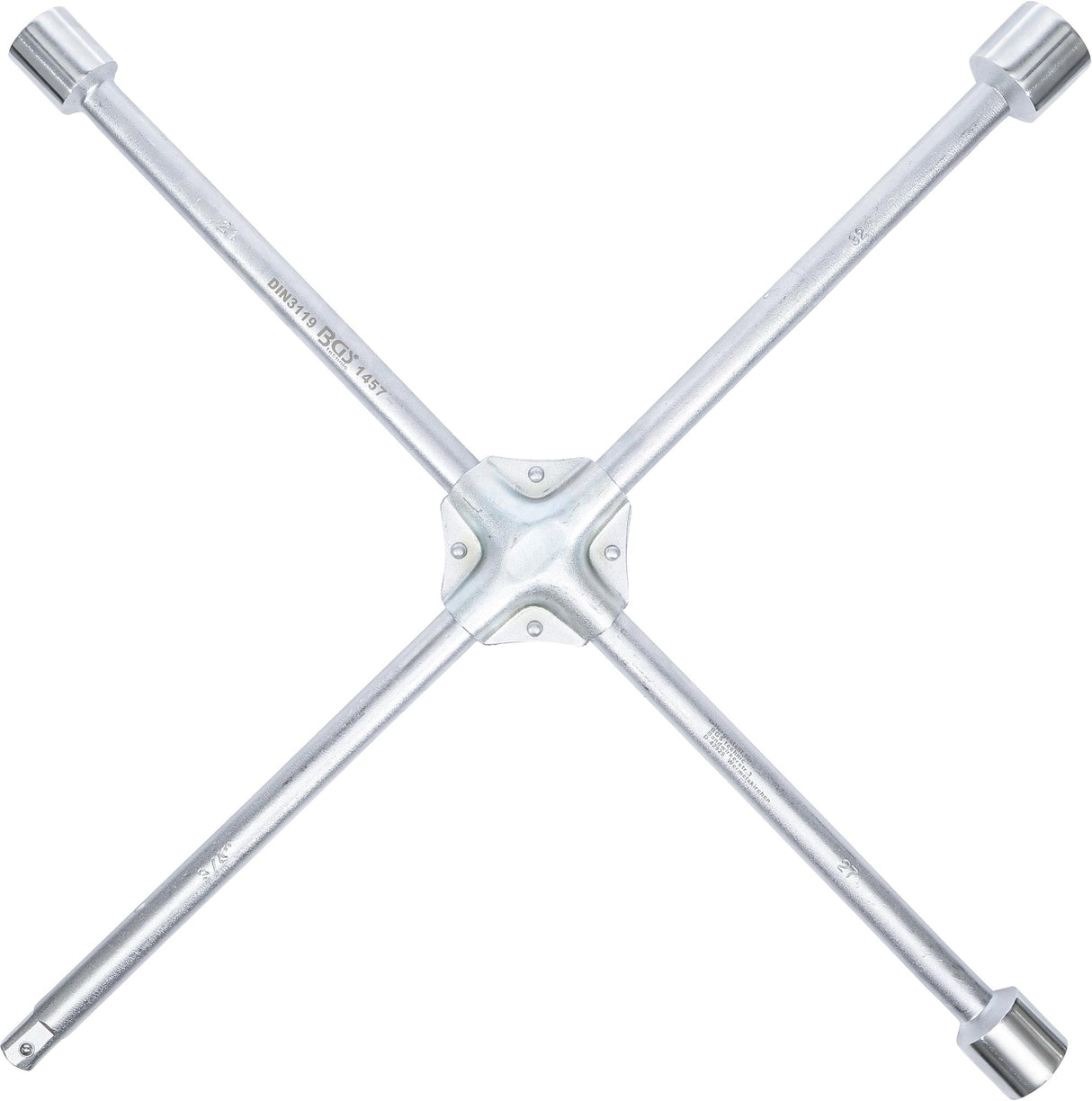 Keturių krypčių ratų veržliaraktis sunkvežimiams | kryžius | 24 x 27 x 32 x 20 mm (3/4") (1457)