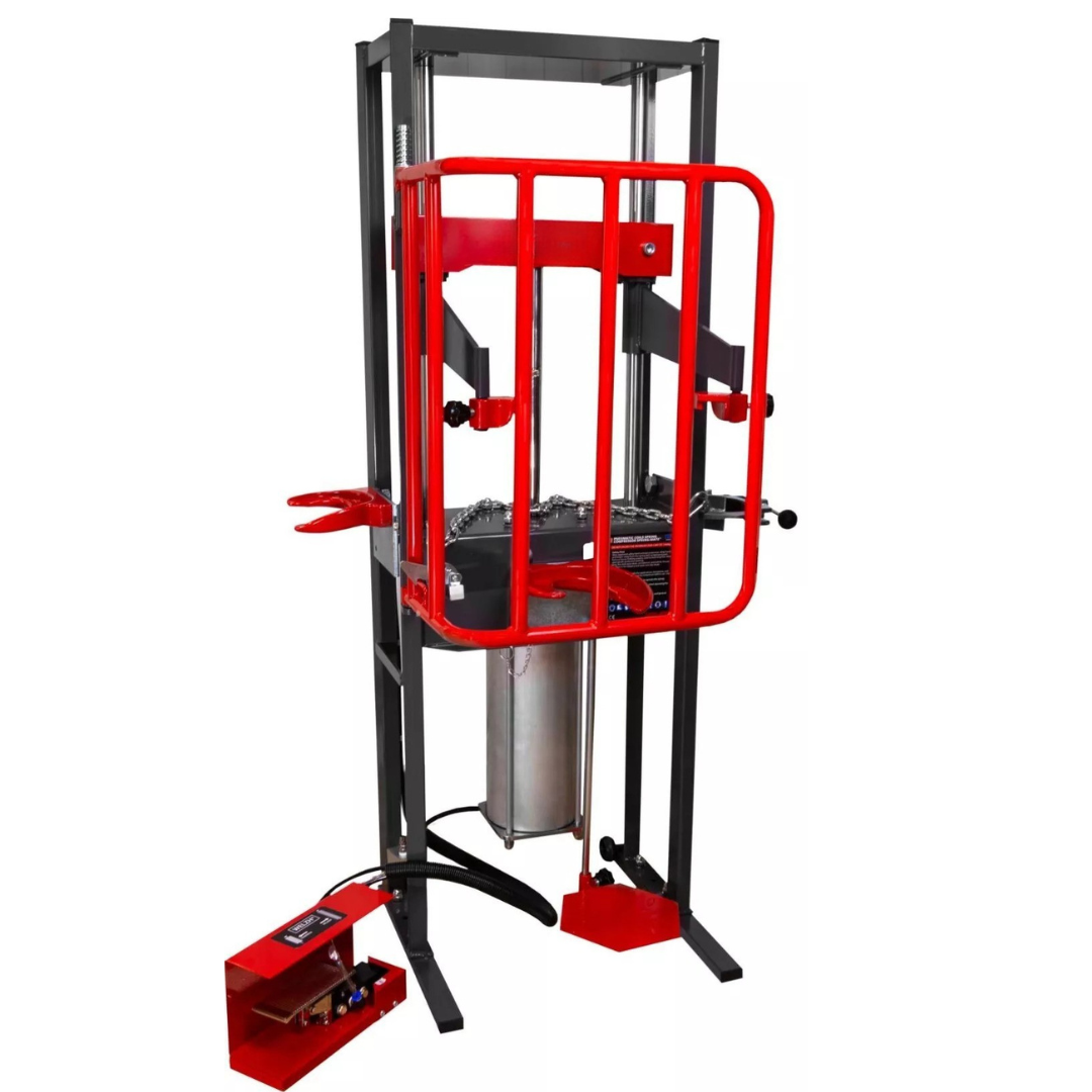 Pneumatinė amortizatorių spyruoklių suspaudimo stotis | dvigubas cilindras | su apsauginiu užraktu | 2000 kg (SP2T)