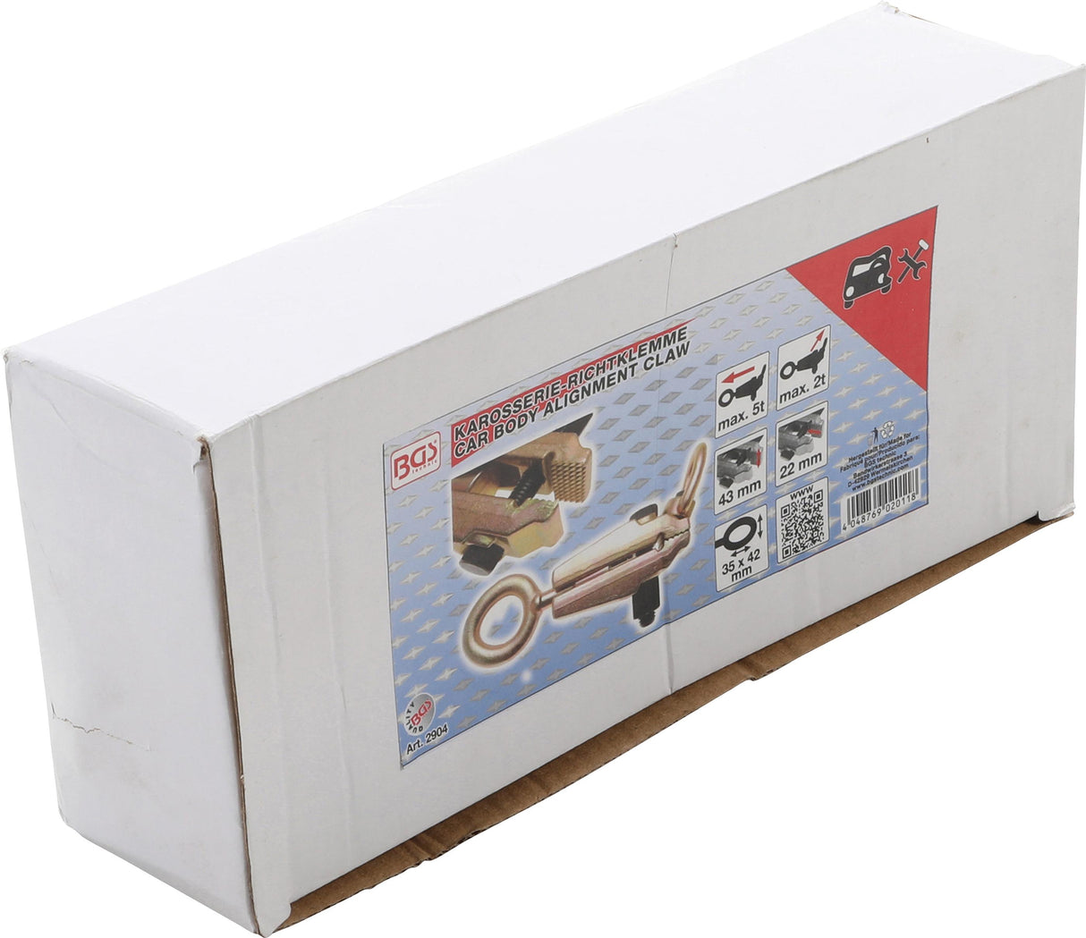 Kėbulo lyginimo spaustuvas | 43 mm | dvi traukos kryptys | maks. 5 t, į šoną 2 t (2904)