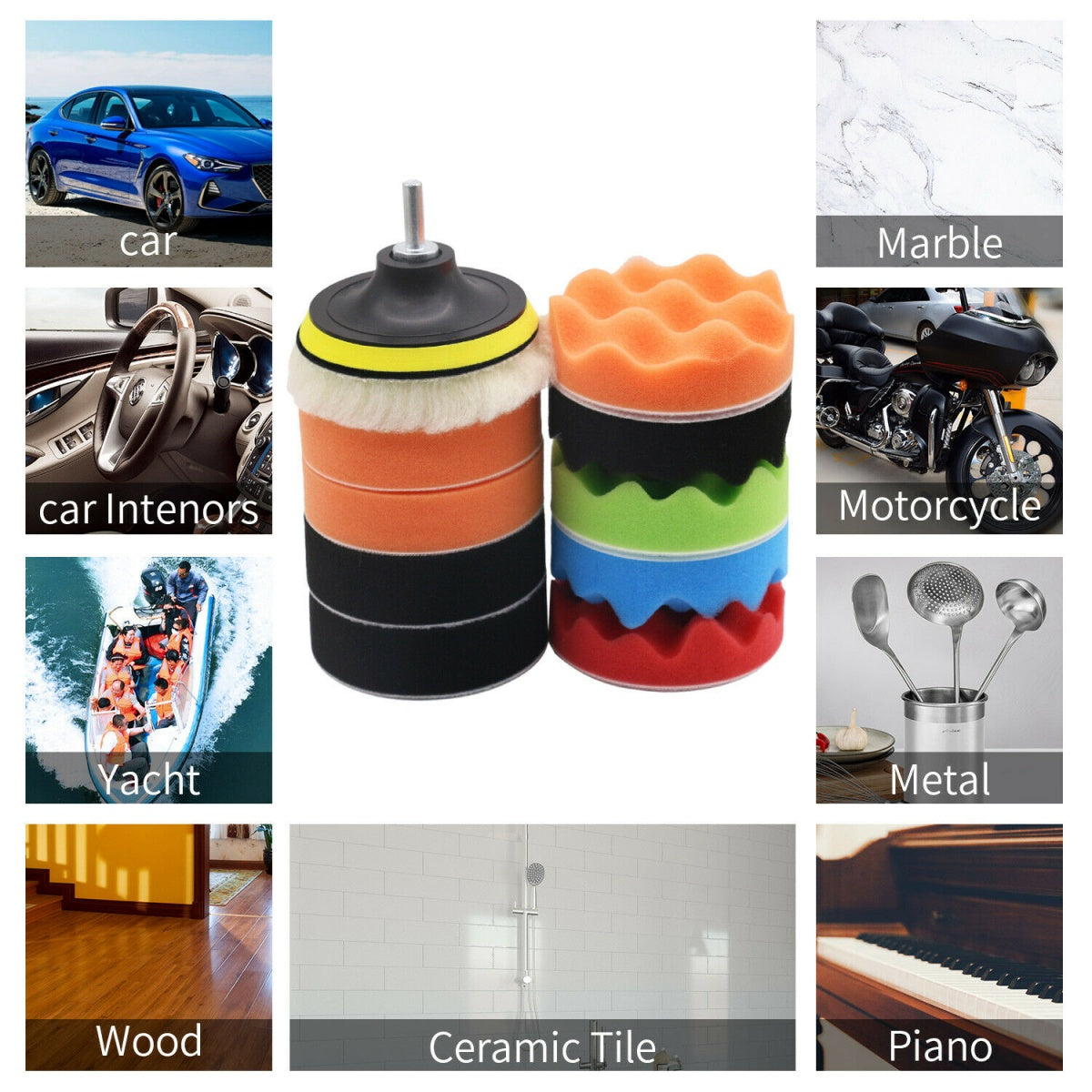 Poliravimo padų rinkinys | Ø 150 mm | 12 vnt. (BK1005)