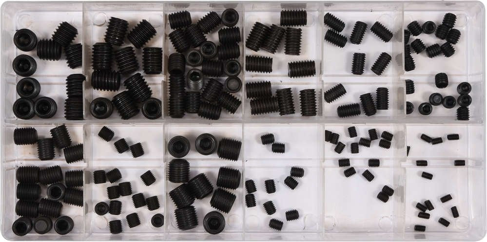 Varžtelių be galvutės rinkinys Hex | 160 vnt. (SK01056)