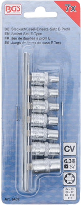 Galvučių rinkinys E-Tipas | 6,3 mm (1/4") | E4 - E11 | 7 vnt. (6402)