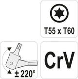 Raktas šarnyrinis dvipusis | T-Star (Torx) T55XT60 (YT-05315)