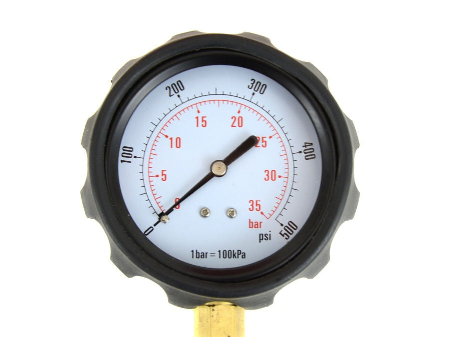 Tepalo slėgio matuoklis su antgaliais | 0-500 PSI | ilga žarna (57675V)