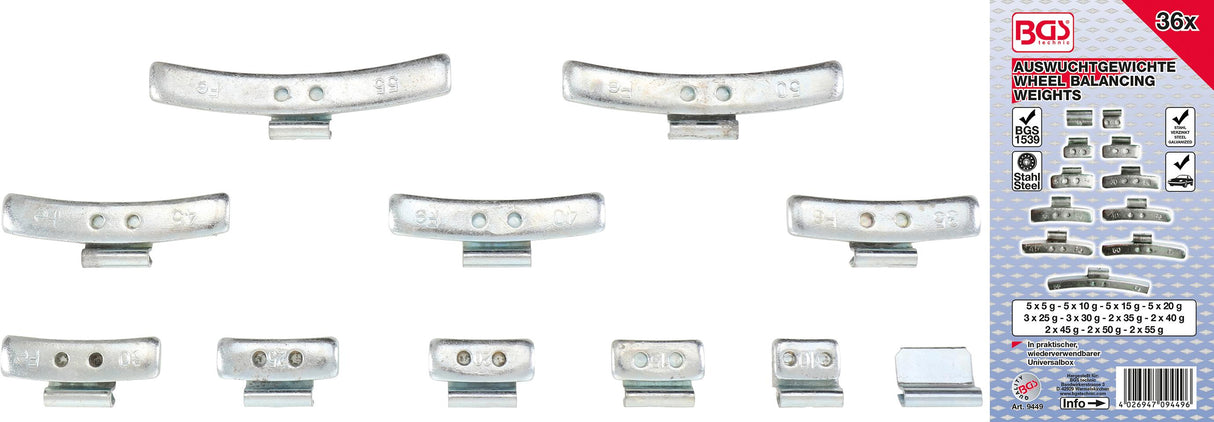 Ratų balansavimo svareliai | 36 vnt. (9449)