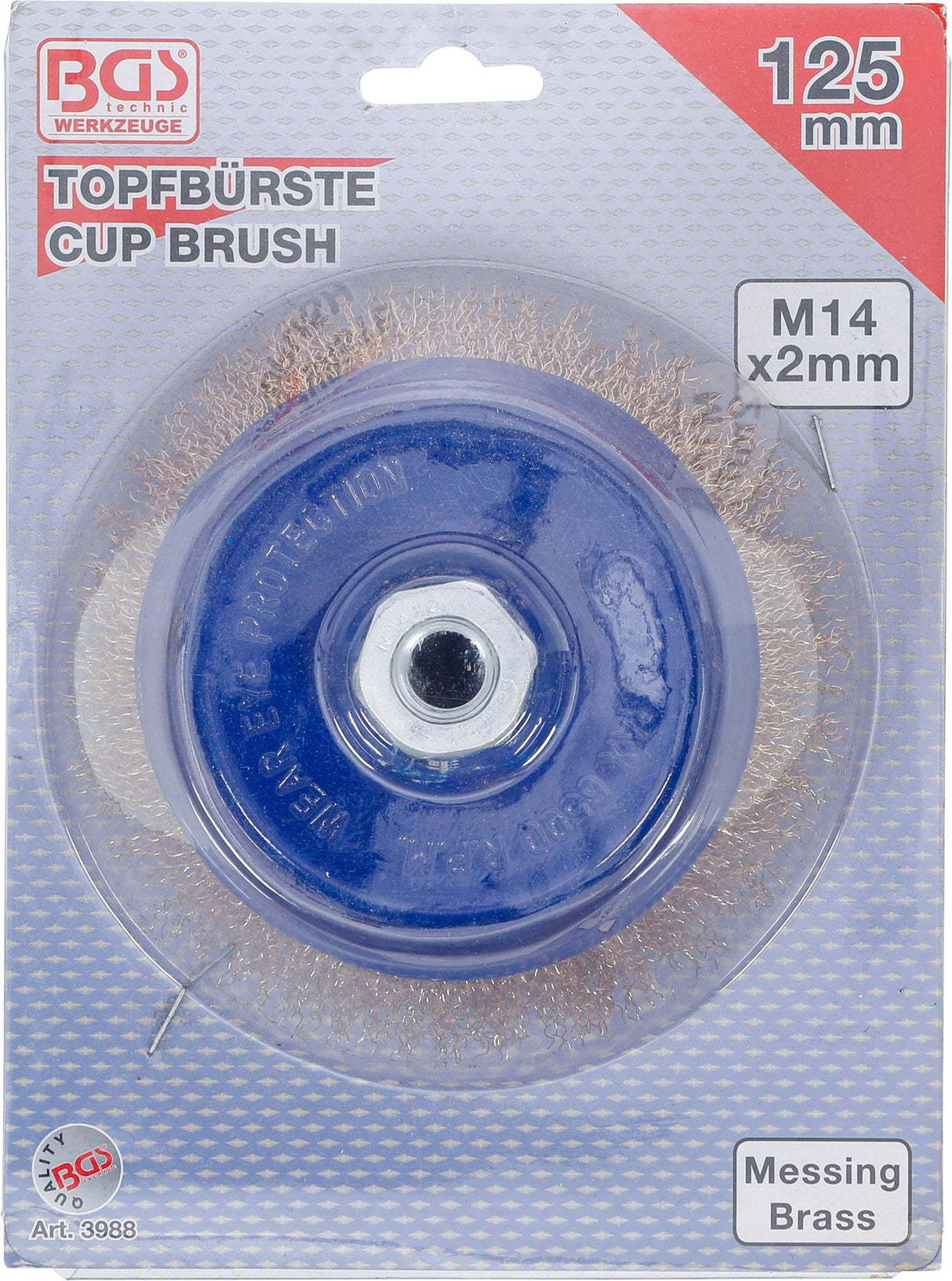 Šepetys vielinis puodo tipo | M14 x 2 | Ø 125 mm x 75 mm (3988)