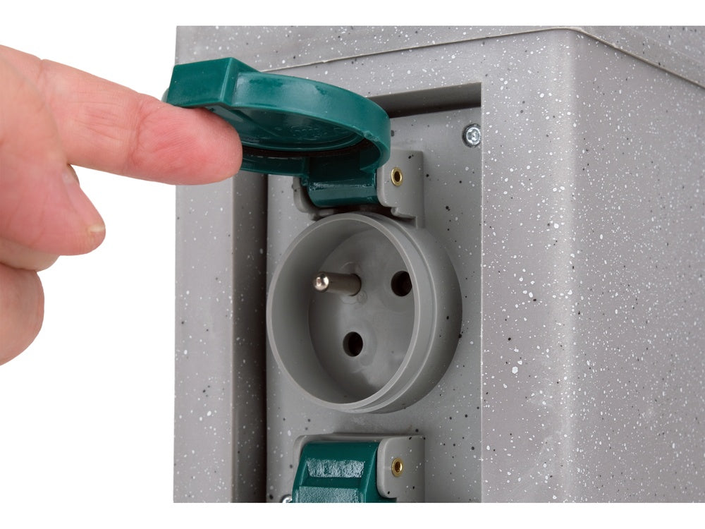 Outdoor socket in imitation stone box | IP44 | 4 X 230V (YT-81273)