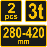 Atramų komplektas | 275 - 415 mm / 3T | 2 vnt. (80308)