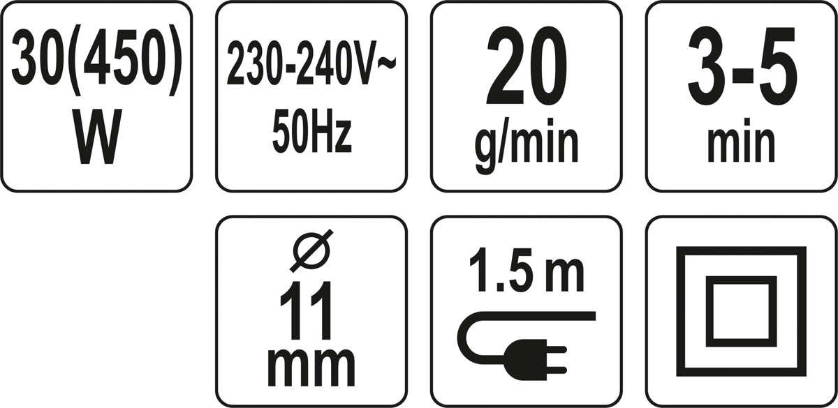 Klijų pistoletas | 11 mm / 450 w (YT-82403)