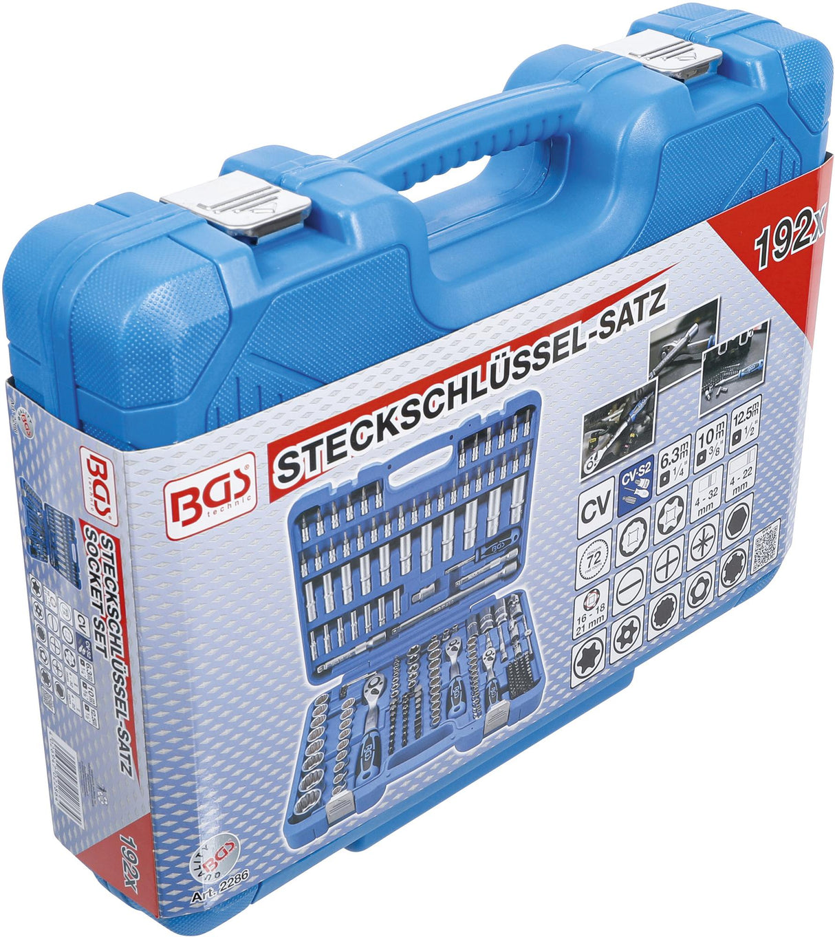 Įrankių rinkinys | 12-kampės galvutės | 6.3 mm (1/4") / 10 mm (3/8") / 12,5 mm (1/2") | 192 vnt. (2286)