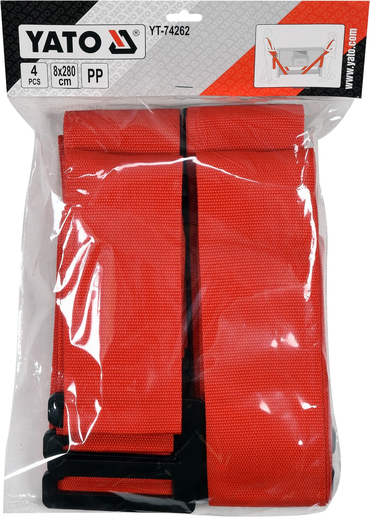 Baldų nešimo diržai | 8X280 cm | 4 vnt. (YT-74262)