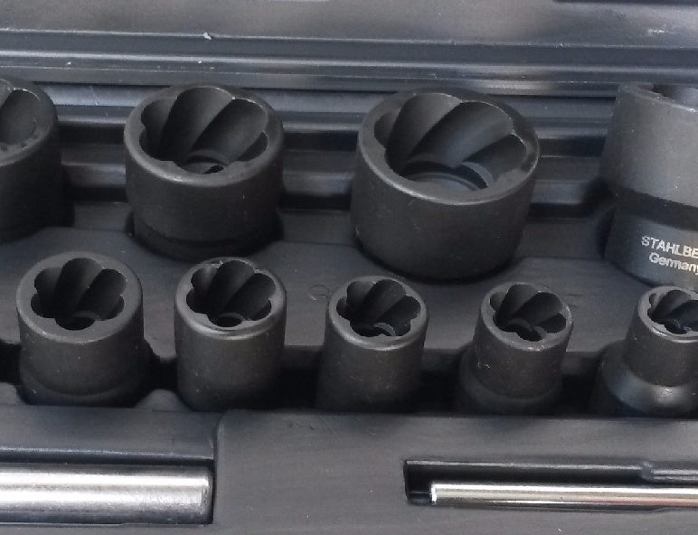 Galvučių sugadintiems varžtams komplektas 1/4"+1/2", 13vnt. "Stahlberg" (EH2408)