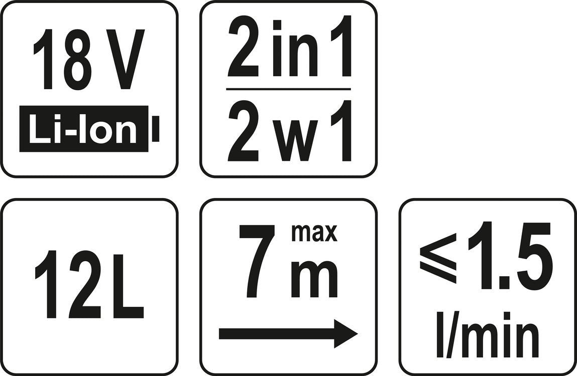 Purkštuvas akumuliatorinis | 2 viename | 18V / be akumuliatoriaus (YT-86211)